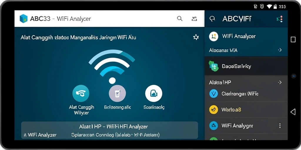 Antarmuka ABC33 menampilkan analisis kekuatan sinyal WiFi secara jelas.