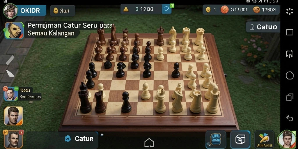 Antarmuka menarik dan interaktif dari game catur OKIDR.