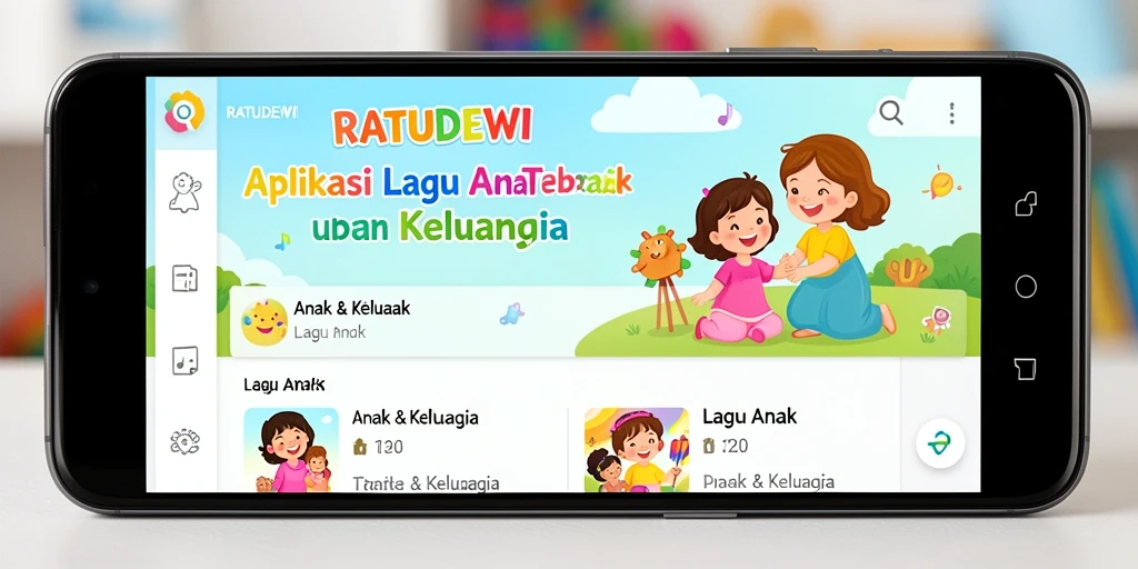 Tampilan antarmuka RATUDEWI yang ramah anak dan interaktif.
