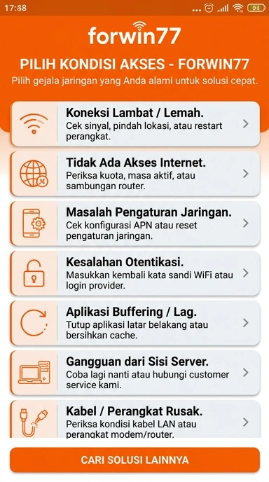 Tampilan link alternatif forwin77